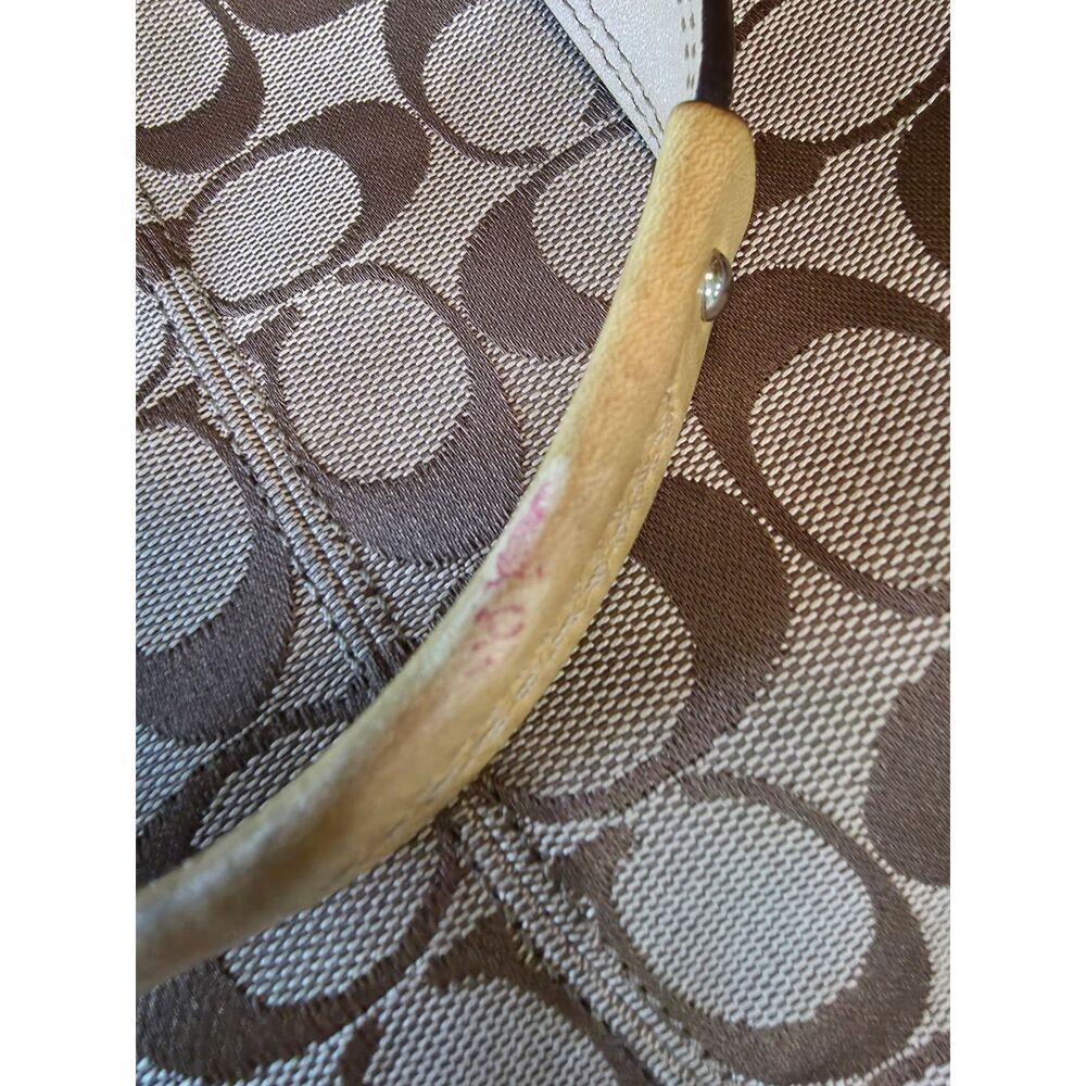 Coach Vintage Soho Zebra Stripe Signature Jacquard Tote Shoulder Bag Beige Brown - Picture 8 of 8